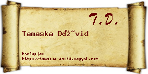 Tamaska Dávid névjegykártya